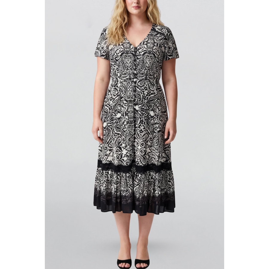 Image 988501.png, Product 988-501 / Price $137.44, printed midi dress v neck short sleeve from ANNICK on TSC.ca's Fashion department