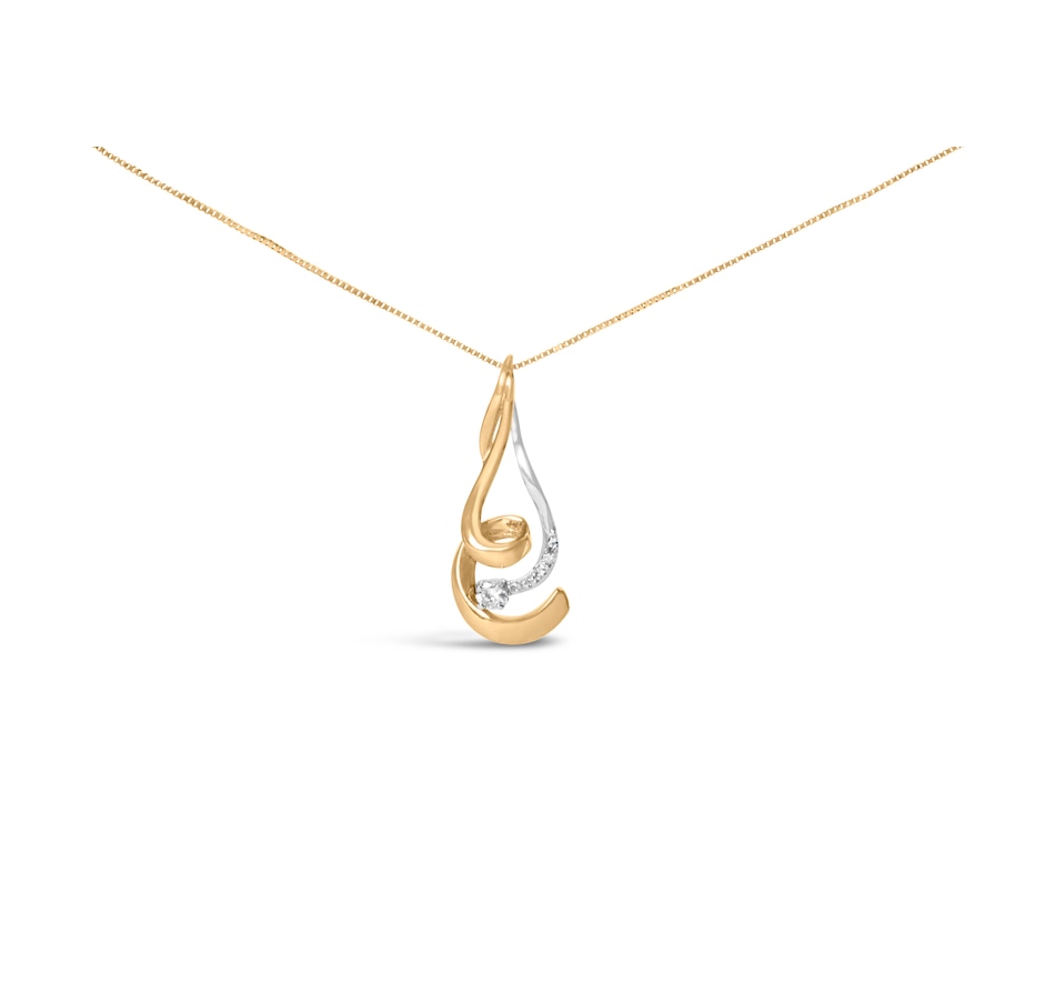 Image 990377.jpg, Product 990-377 / Price $911.00, Espira 10K Two-Tone Gold 1/10 cttw Round Cut Diamond Swirl Pendant Necklace (I-J, I2-I3) from Haus of Brilliance on TSC.ca's Jewellery department