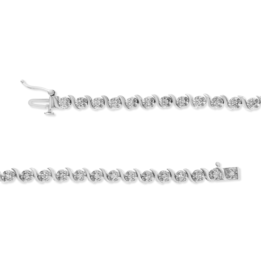 Image 990388_ALTMORE2.jpg, Product 990-388 / Price $1,089.00, .925 Sterling Silver 1.0 Cttw Diamond Spiral Wave Curved-Link 7" Tennis Bracelet (I-J Color, I3 Clarity) from Haus of Brilliance on TSC.ca's Jewellery department