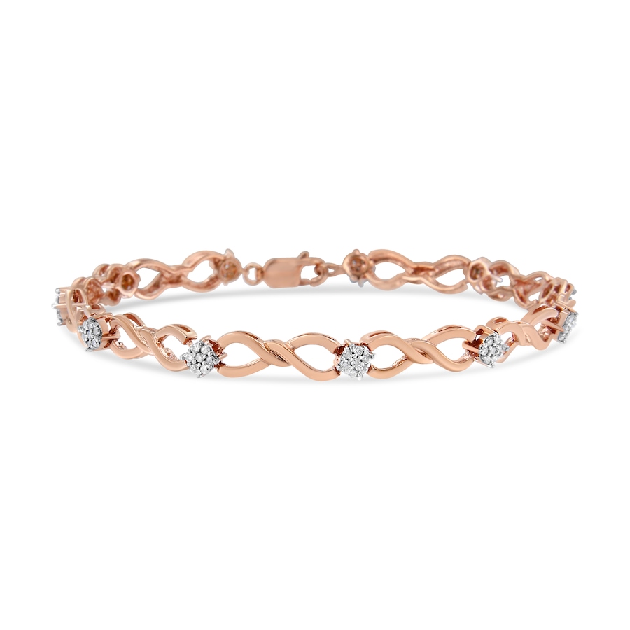 Image 990397.jpg, Product 990-397 / Price $1,814.00, 10K Rose Gold Plated .925 Sterling Silver 1/2 Cttw Diamond Infinity Link Tennis Bracelet (H-I Color, I2-I3 Clarity) -7” from Haus of Brilliance on TSC.ca's Jewellery department
