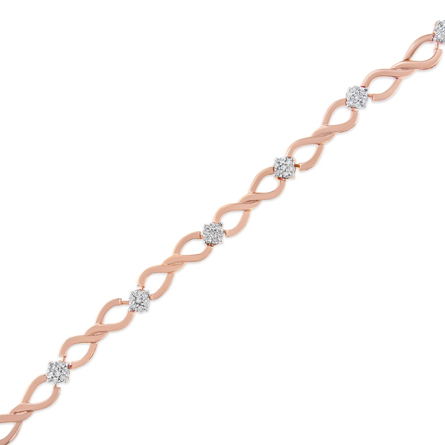 Image 990397_ALTMORE2.jpg, Product 990-397 / Price $1,814.00, 10K Rose Gold Plated .925 Sterling Silver 1/2 Cttw Diamond Infinity Link Tennis Bracelet (H-I Color, I2-I3 Clarity) -7” from Haus of Brilliance on TSC.ca's Jewellery department