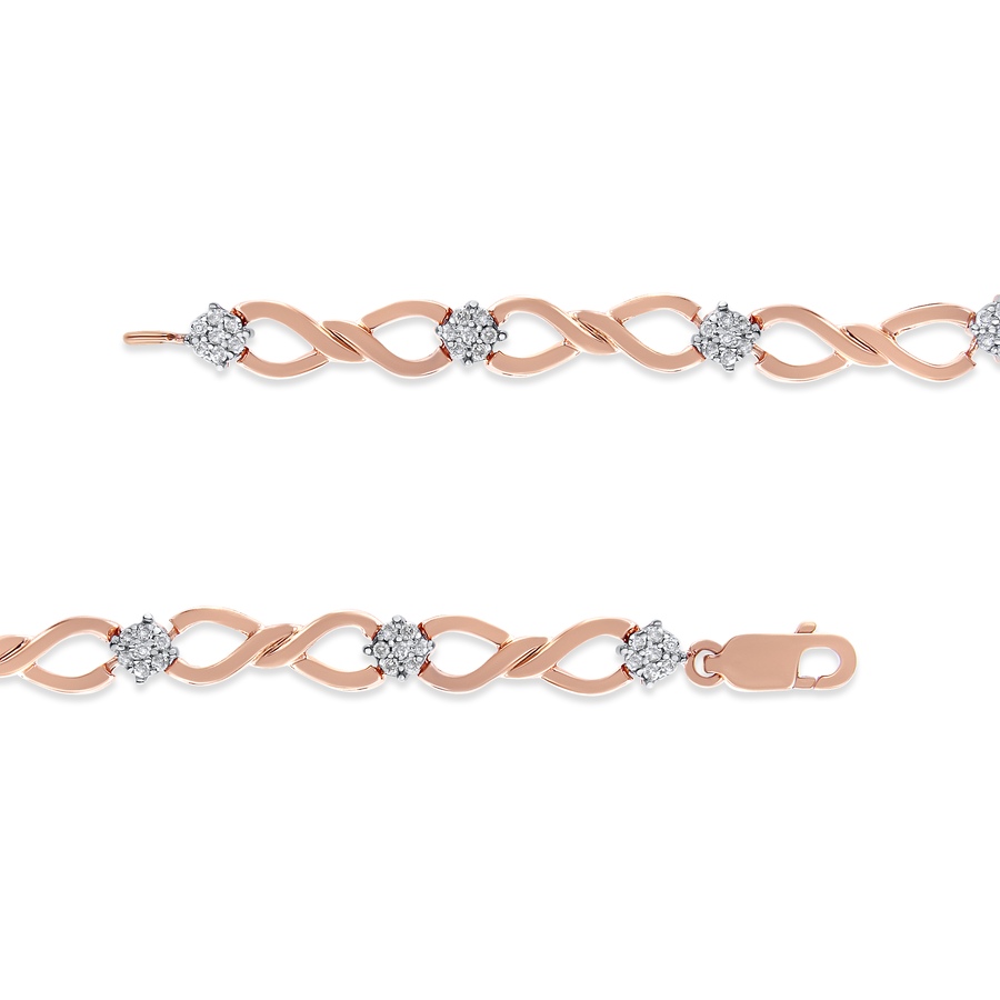 Image 990397_ALTMORE3.jpg, Product 990-397 / Price $1,814.00, 10K Rose Gold Plated .925 Sterling Silver 1/2 Cttw Diamond Infinity Link Tennis Bracelet (H-I Color, I2-I3 Clarity) -7” from Haus of Brilliance on TSC.ca's Jewellery department