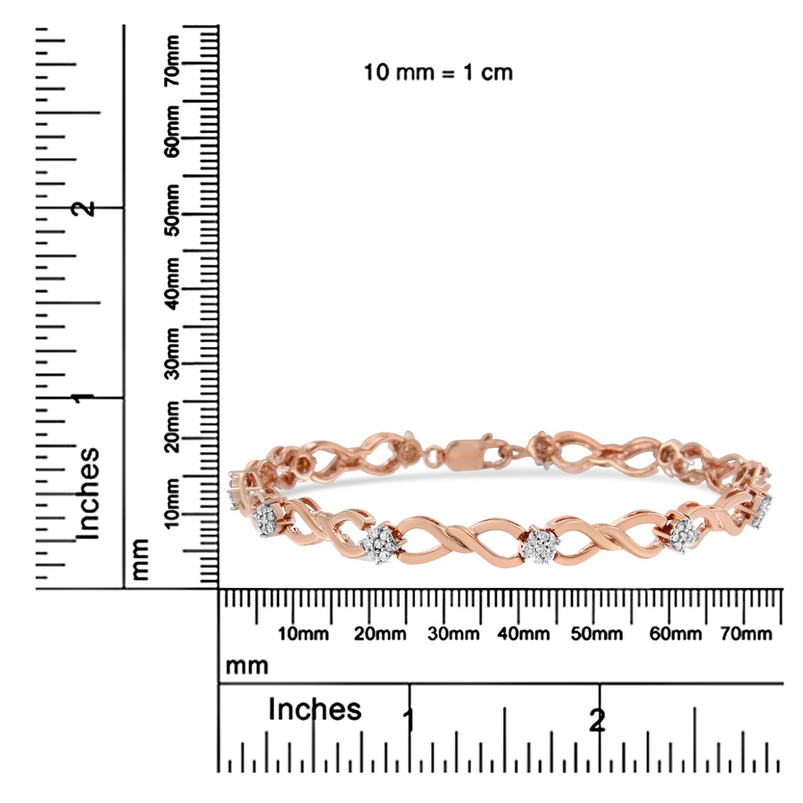 Image 990397_ALTMORE5.jpg, Product 990-397 / Price $1,814.00, 10K Rose Gold Plated .925 Sterling Silver 1/2 Cttw Diamond Infinity Link Tennis Bracelet (H-I Color, I2-I3 Clarity) -7” from Haus of Brilliance on TSC.ca's Jewellery department