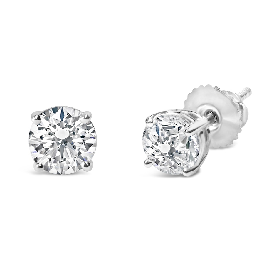 Image 990427.jpg, Product 990-427 / Price $1,998.00, 14K White Gold 1 1/2 Cttw Lab Grown Diamond Solitaire Stud Earrings with Screwbacks (F-G Color, VS2-SI1 Clarity) from Haus of Brilliance on TSC.ca's Jewellery department