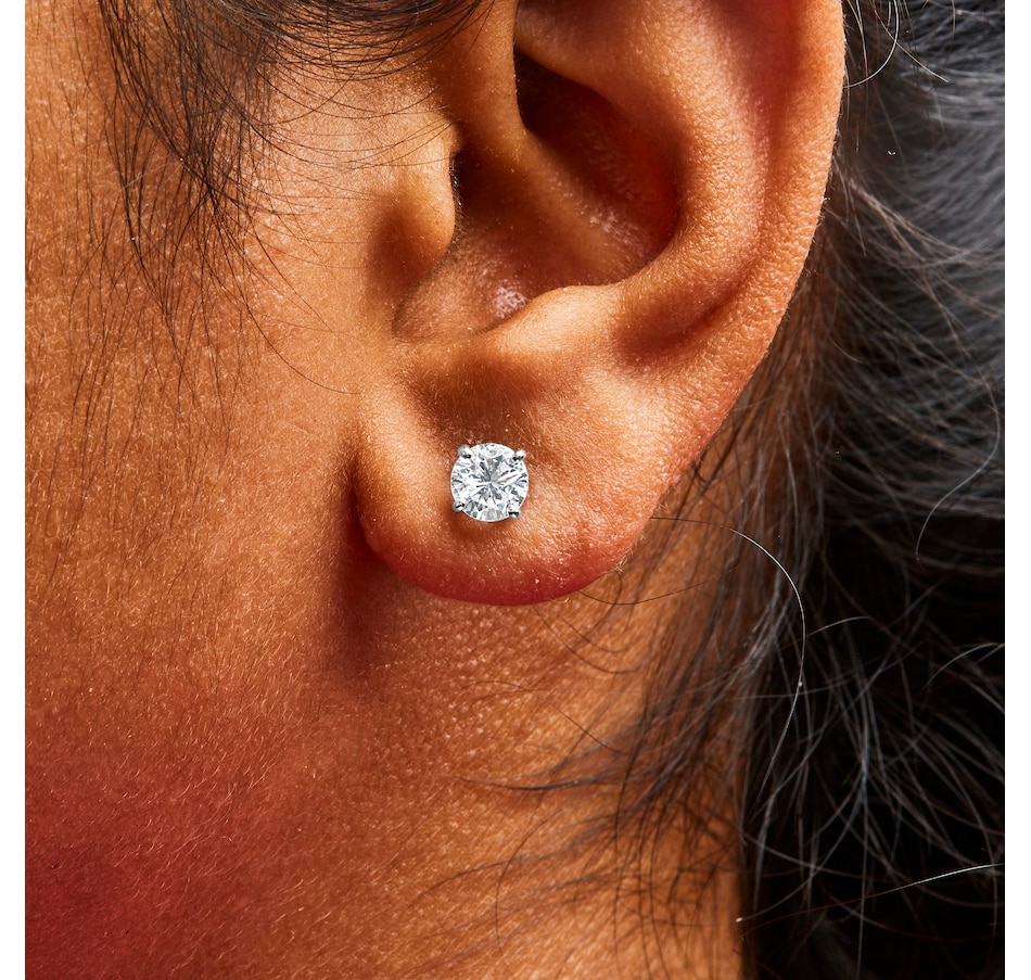 Image 990427_ALTMORE4.jpg, Product 990-427 / Price $1,998.00, 14K White Gold 1 1/2 Cttw Lab Grown Diamond Solitaire Stud Earrings with Screwbacks (F-G Color, VS2-SI1 Clarity) from Haus of Brilliance on TSC.ca's Jewellery department