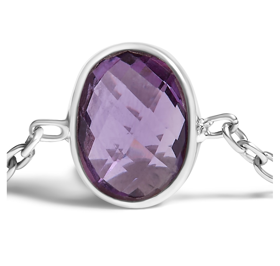 Image 990436_ALTMORE1.jpg, Product 990-436 / Price $523.00, .925 Sterling Silver Bezel Set Purple Amethyst 5 Station Adjustable Bolo Bracelet from Haus of Brilliance on TSC.ca's Jewellery department