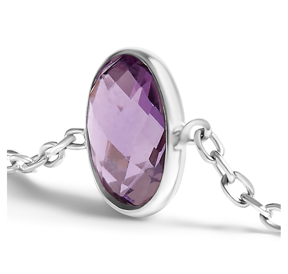 Image 990436_ALTMORE2.jpg, Product 990-436 / Price $523.00, .925 Sterling Silver Bezel Set Purple Amethyst 5 Station Adjustable Bolo Bracelet from Haus of Brilliance on TSC.ca's Jewellery department