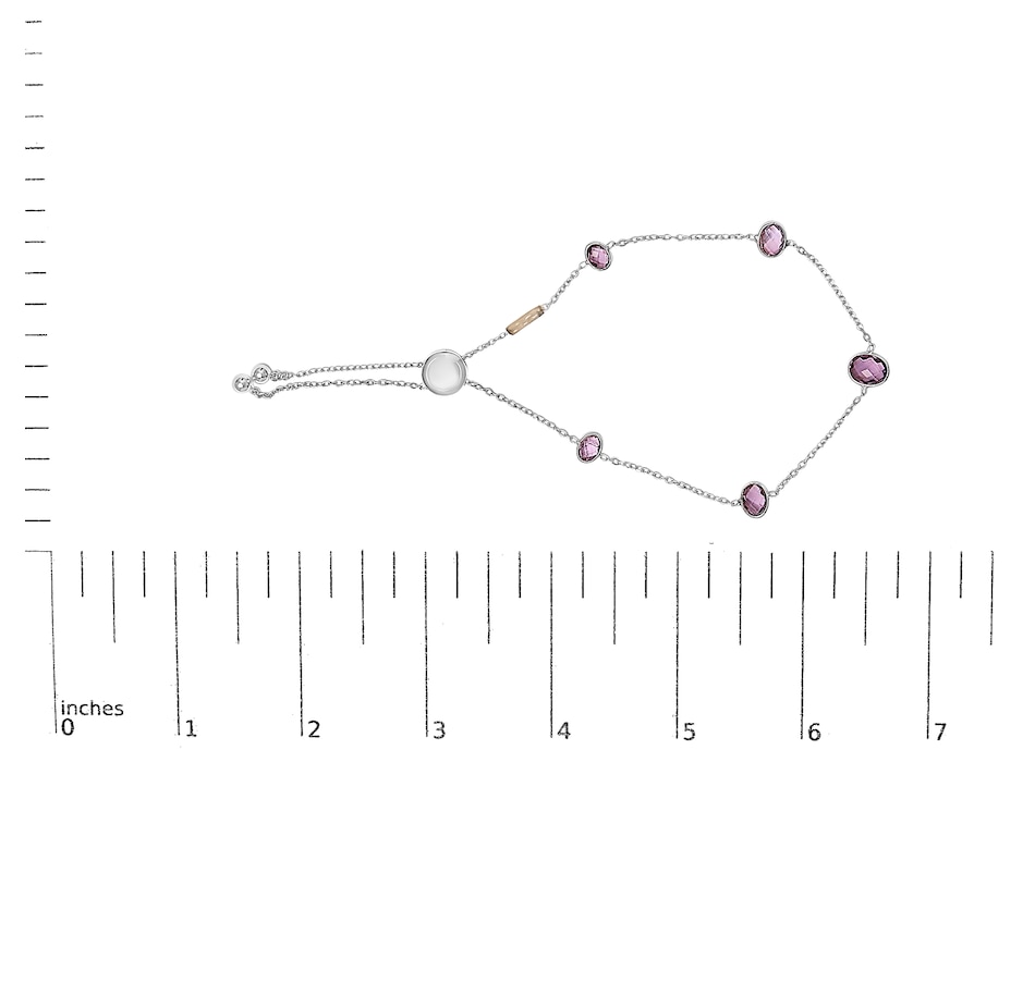 Image 990436_ALTMORE4.jpg, Product 990-436 / Price $523.00, .925 Sterling Silver Bezel Set Purple Amethyst 5 Station Adjustable Bolo Bracelet from Haus of Brilliance on TSC.ca's Jewellery department