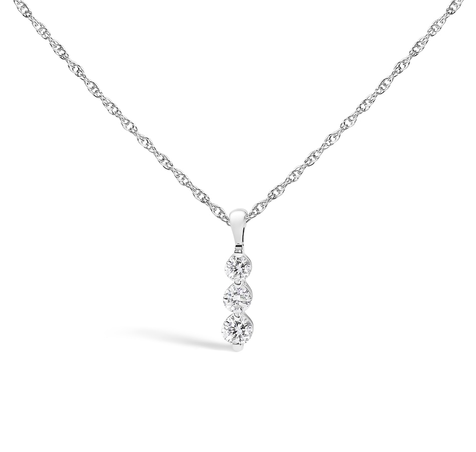 Image 990451.jpg, Product 990-451 / Price $1,206.00, .925 Sterling Silver 1/7 Cttw Lab Grown Diamond Three Stone Diamond Pendant Necklace - 18" Inches from Haus of Brilliance on TSC.ca's Jewellery department