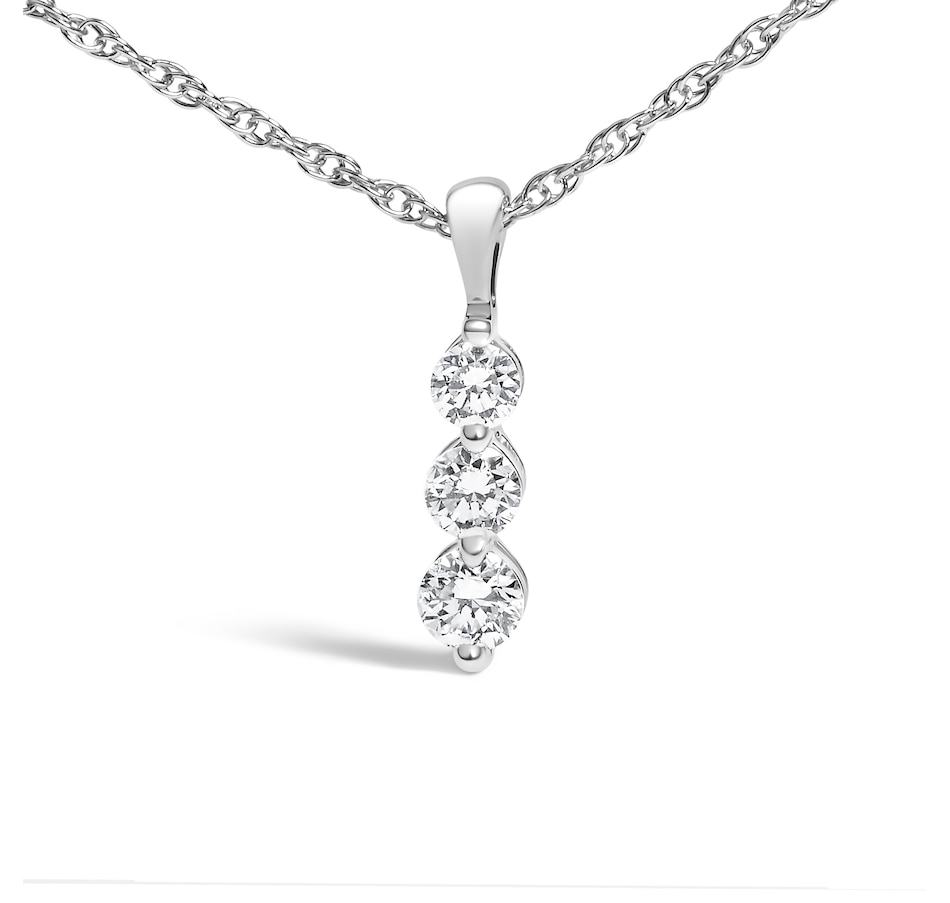 Image 990451_ALTMORE1.jpg, Product 990-451 / Price $1,206.00, .925 Sterling Silver 1/7 Cttw Lab Grown Diamond Three Stone Diamond Pendant Necklace - 18" Inches from Haus of Brilliance on TSC.ca's Jewellery department