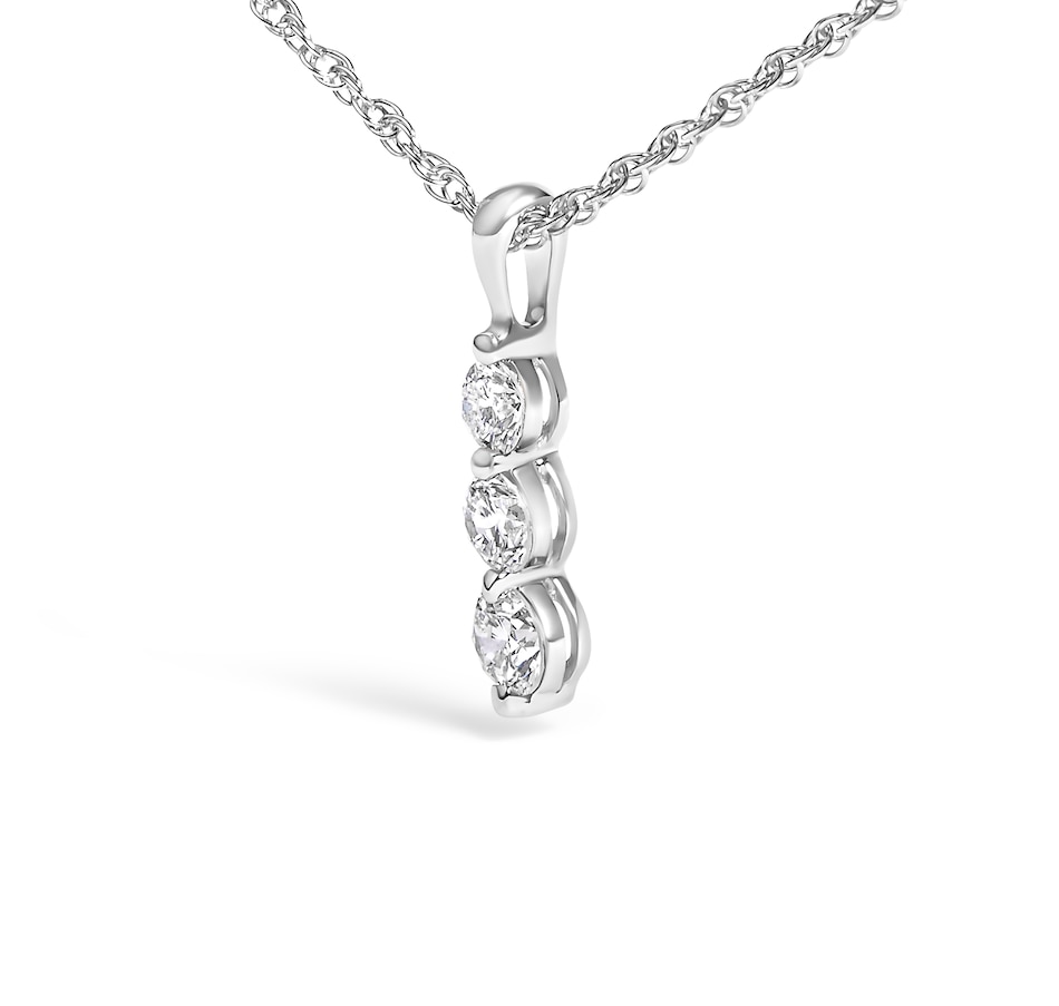 Image 990451_ALTMORE2.jpg, Product 990-451 / Price $1,206.00, .925 Sterling Silver 1/7 Cttw Lab Grown Diamond Three Stone Diamond Pendant Necklace - 18" Inches from Haus of Brilliance on TSC.ca's Jewellery department