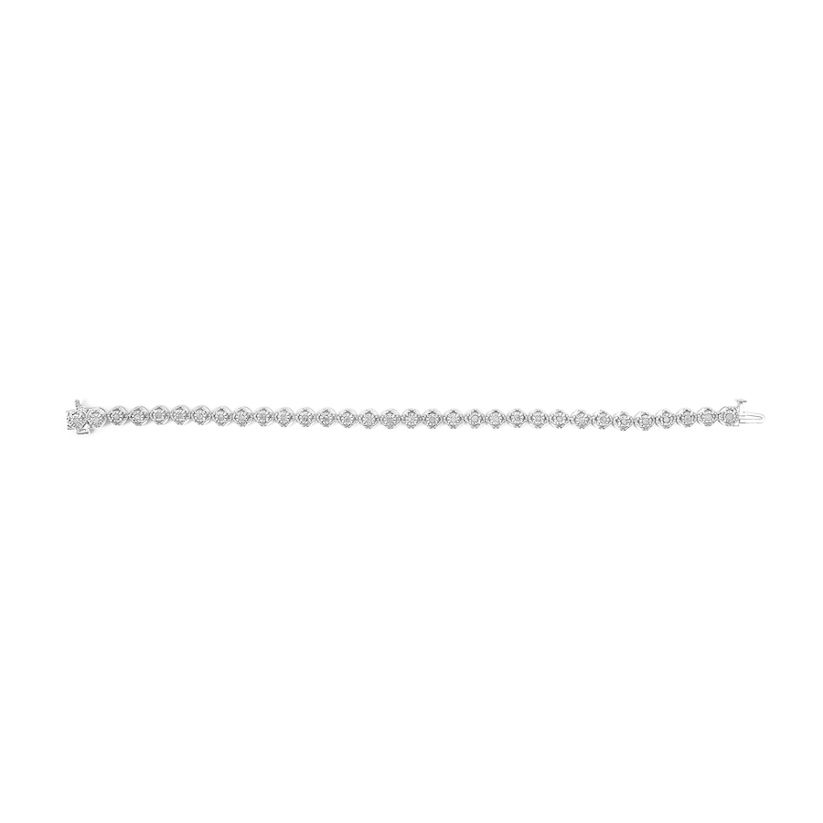 Image 990454_ALTMORE2.jpg, Product 990-454 / Price $1,192.00, .925 Sterling Silver 1.0 Cttw Diamond Miracle-Plate Open Quatrefoil Flower Circle-Link 7" Tennis Bracelet (I-J color, I3 clarity) from Haus of Brilliance on TSC.ca's Jewellery department