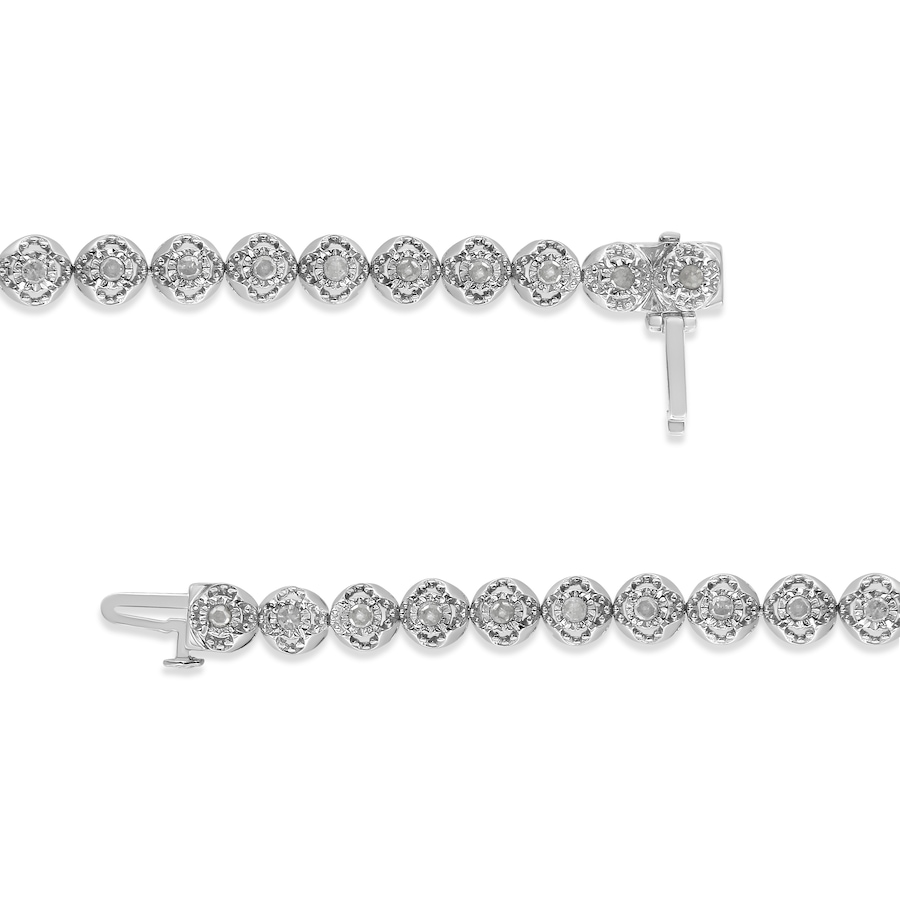 Image 990454_ALTMORE3.jpg, Product 990-454 / Price $1,192.00, .925 Sterling Silver 1.0 Cttw Diamond Miracle-Plate Open Quatrefoil Flower Circle-Link 7" Tennis Bracelet (I-J color, I3 clarity) from Haus of Brilliance on TSC.ca's Jewellery department