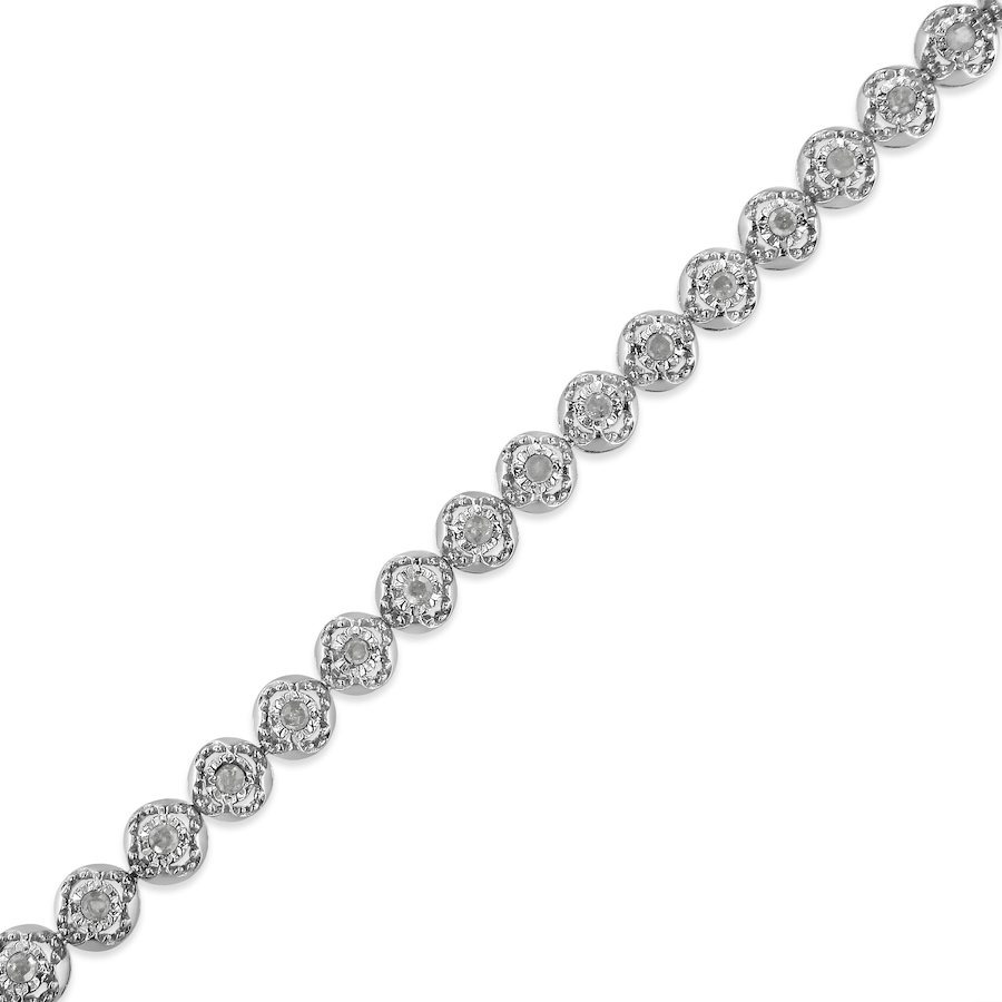 Image 990454_ALTMORE4.jpg, Product 990-454 / Price $1,192.00, .925 Sterling Silver 1.0 Cttw Diamond Miracle-Plate Open Quatrefoil Flower Circle-Link 7" Tennis Bracelet (I-J color, I3 clarity) from Haus of Brilliance on TSC.ca's Jewellery department