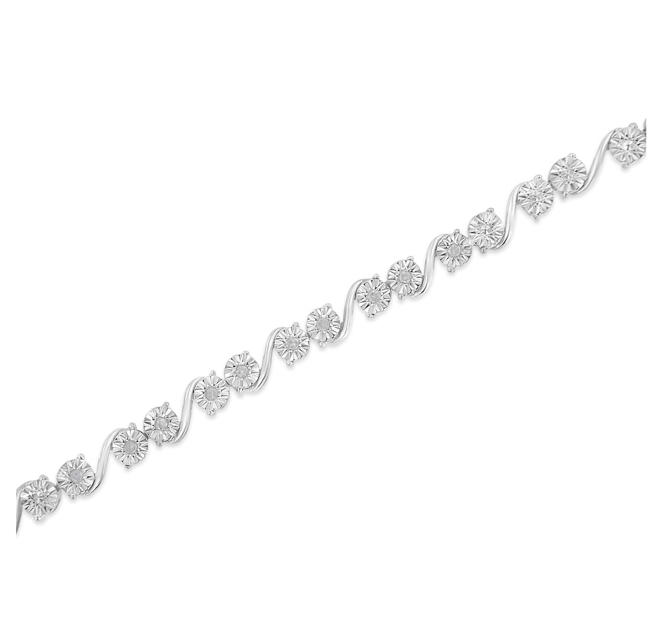 Image 990459_ALTMORE3.jpg, Product 990-459 / Price $702.00, .925 Sterling Silver 1/10 Cttw Round Diamond "S" Link Miracle Plate Tennis Bracelet (I-J Color, I3 Clarity) - 7-1/4" from Haus of Brilliance on TSC.ca's Jewellery department