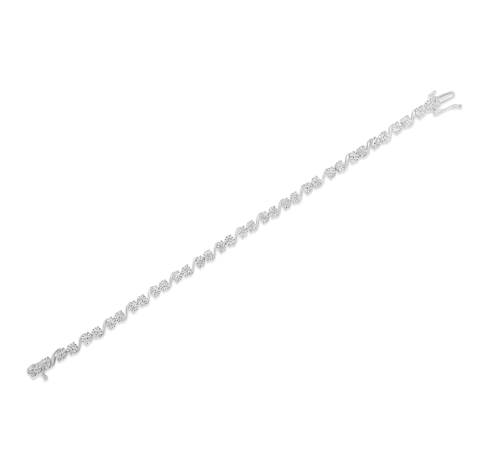Image 990459_ALTMORE4.jpg, Product 990-459 / Price $702.00, .925 Sterling Silver 1/10 Cttw Round Diamond "S" Link Miracle Plate Tennis Bracelet (I-J Color, I3 Clarity) - 7-1/4" from Haus of Brilliance on TSC.ca's Jewellery department