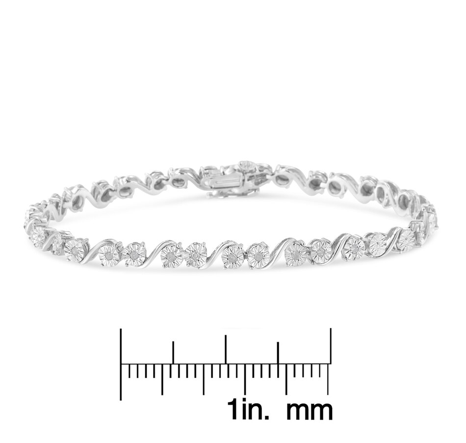 Image 990459_ALTMORE6.jpg, Product 990-459 / Price $702.00, .925 Sterling Silver 1/10 Cttw Round Diamond "S" Link Miracle Plate Tennis Bracelet (I-J Color, I3 Clarity) - 7-1/4" from Haus of Brilliance on TSC.ca's Jewellery department