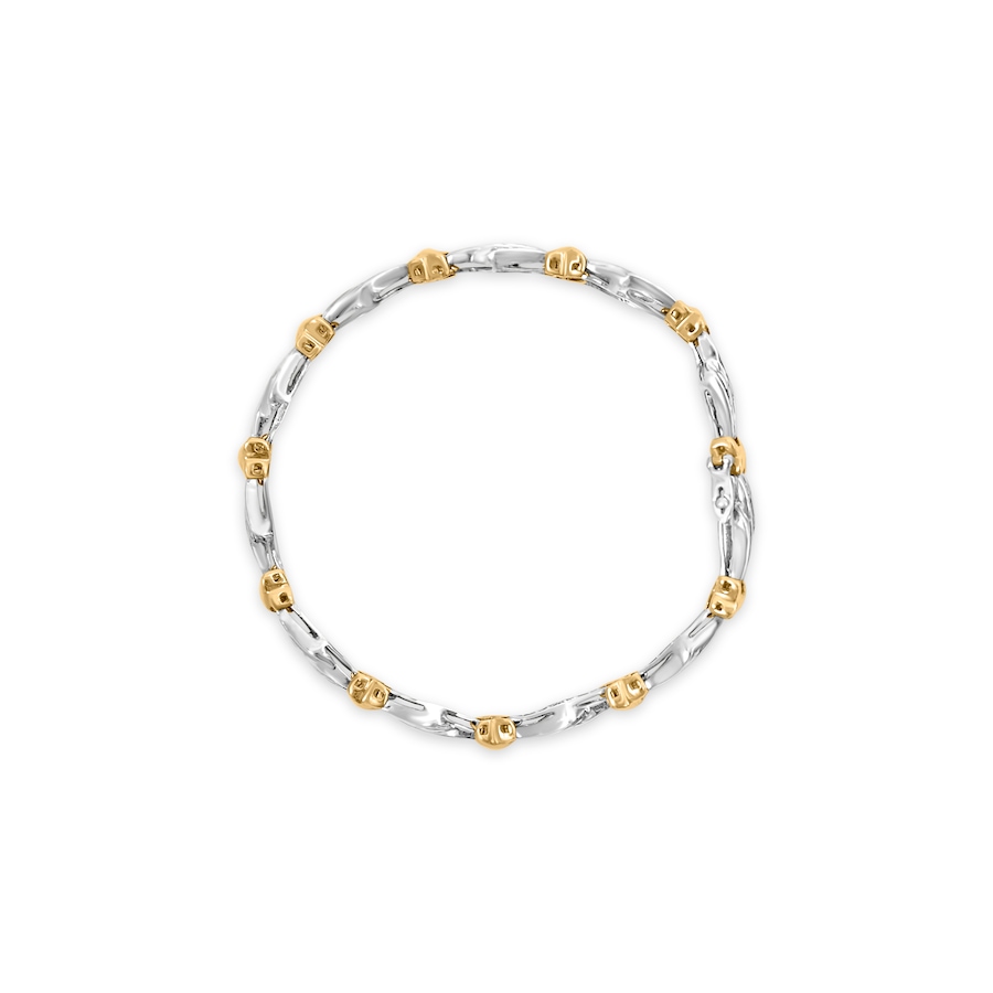 Image 990466_ALTMORE2.jpg, Product 990-466 / Price $11,101.00, 10k Two-Toned Gold 2.00 Cttw Channel Set Baguette-Diamond Weave and "X" Spiral Link Bracelet (H-I Color, I1-I2 Clarity) - 7" from Haus of Brilliance on TSC.ca's Jewellery department