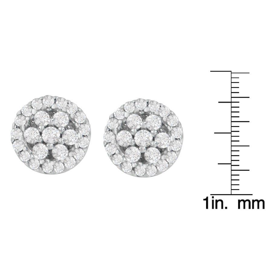 Image 990491_ALTMORE5.jpg, Product 990-491 / Price $3,695.00, 14K White Gold 1/2 Cttw Brilliant-Cut Diamond Halo-Style Cluster Round Button Stud Earrings (H-I Color, I1-I2 Clarity) from Haus of Brilliance on TSC.ca's Jewellery department
