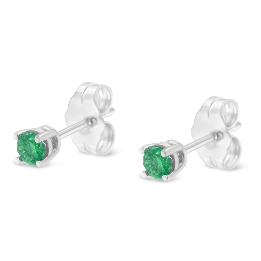 Image 990494_ALTMORE2.jpg, Product 990-494 / Price $562.00, .925 Sterling Silver 1/4 Cttw Round Brilliant-Cut Green Diamond Classic 4-Prong Stud Earrings (Fancy Color-Enhanced, I2-I3 Clarity) from Haus of Brilliance on TSC.ca's Jewellery department