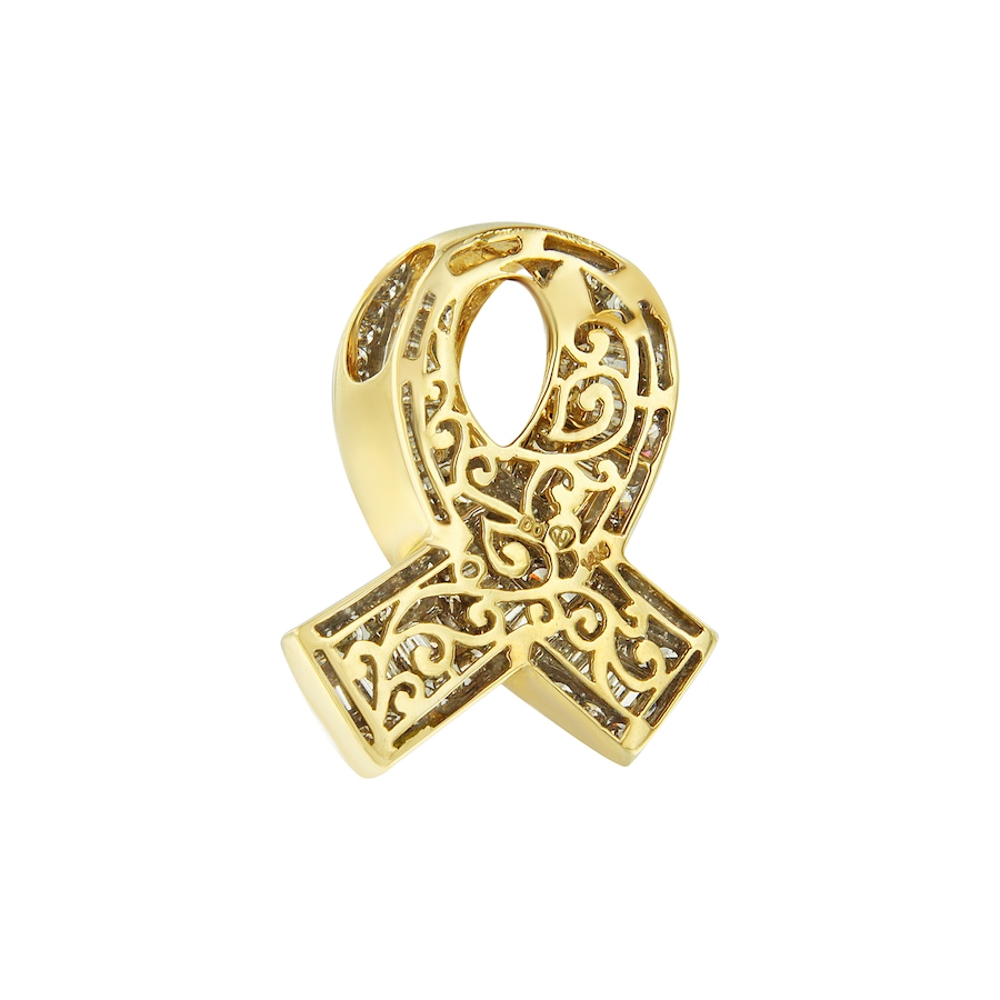 Image 990498_ALTMORE3.jpg, Product 990-498 / Price $15,606.00, 14K Yellow Gold 2 5/8 cttw Channel Set White Diamond Awareness Ribbon Pendant Necklace (G-H Color, VS1-VS2 Clarity) - NO CHAIN from Haus of Brilliance on TSC.ca's Jewellery department