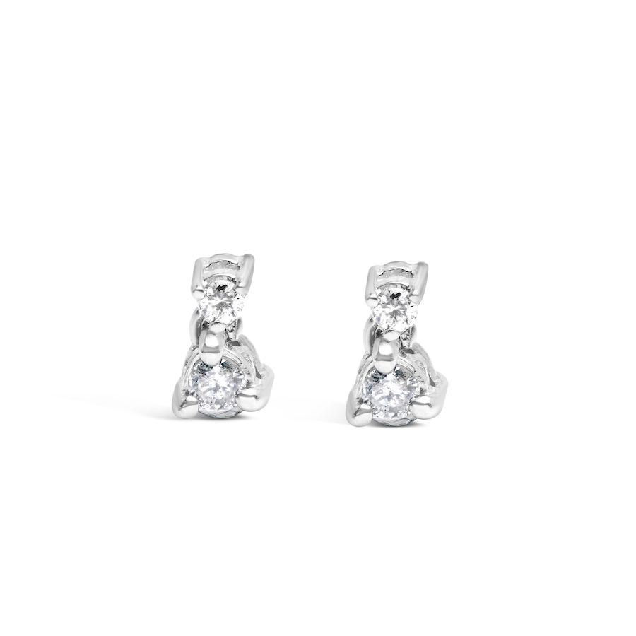 Image 990499.jpg, Product 990-499 / Price $2,396.00, 14K White Gold 1/4 Cttw Double Diamond Drop and Dangle Stud Earrings (H-I Color, SI1-SI2 Clarity) from Haus of Brilliance on TSC.ca's Jewellery department