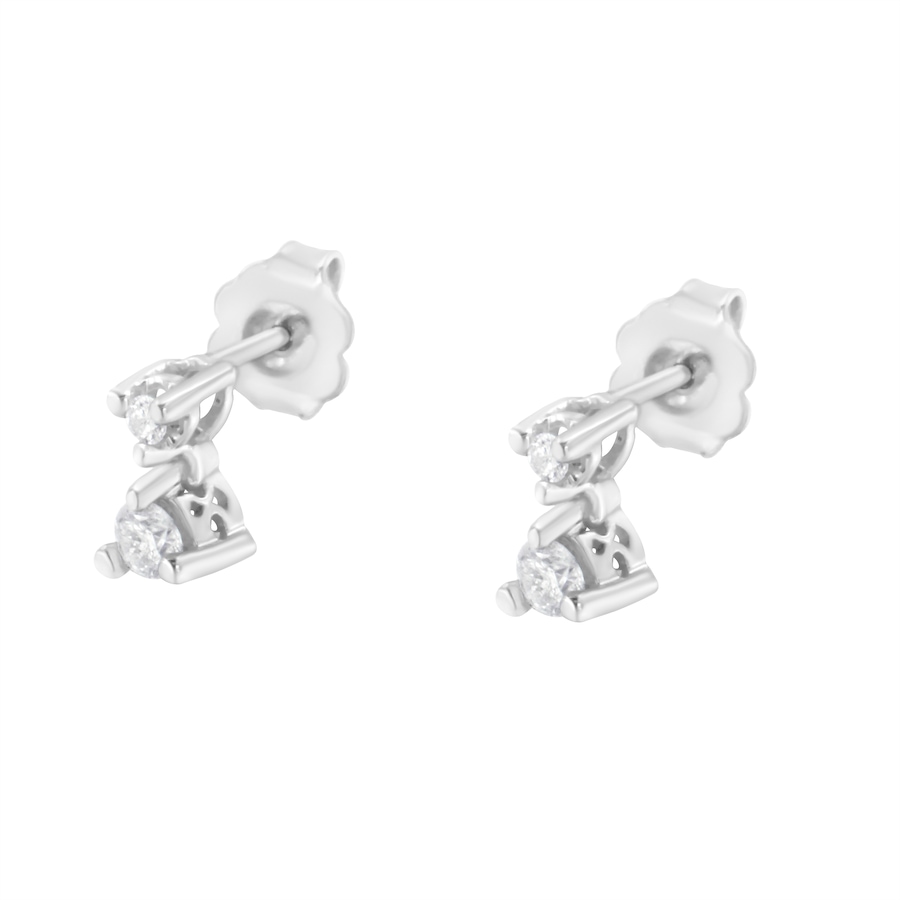 Image 990499_ALTMORE3.jpg, Product 990-499 / Price $2,396.00, 14K White Gold 1/4 Cttw Double Diamond Drop and Dangle Stud Earrings (H-I Color, SI1-SI2 Clarity) from Haus of Brilliance on TSC.ca's Jewellery department