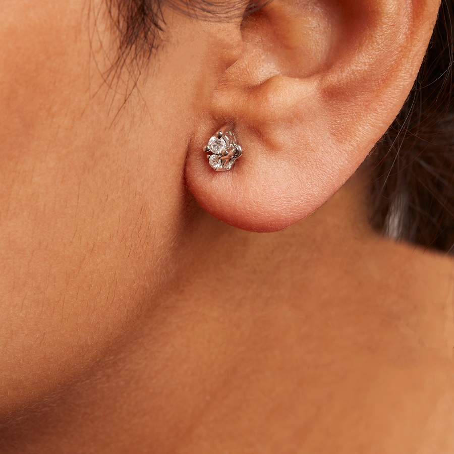 Image 990499_ALTMORE4.jpg, Product 990-499 / Price $2,396.00, 14K White Gold 1/4 Cttw Double Diamond Drop and Dangle Stud Earrings (H-I Color, SI1-SI2 Clarity) from Haus of Brilliance on TSC.ca's Jewellery department