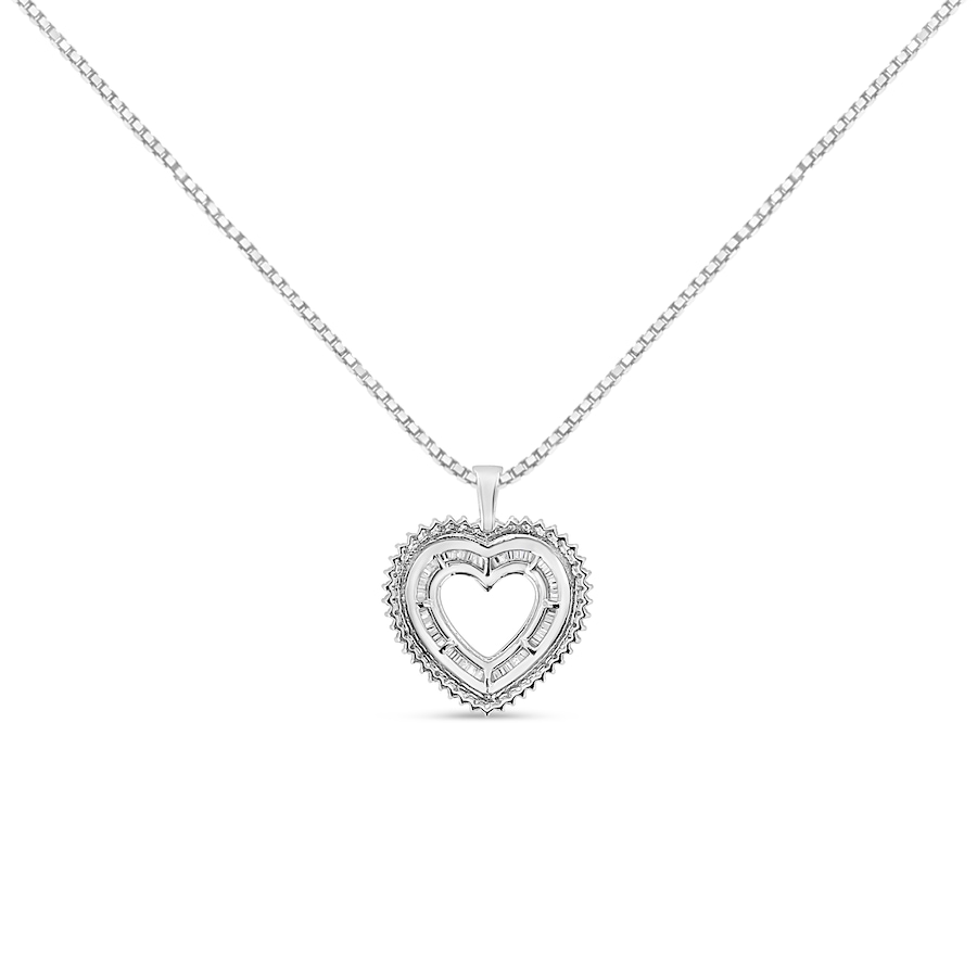 Image 990502_ALTMORE1.jpg, Product 990-502 / Price $1,919.00, .925 Sterling Silver 1.0 Ctw Diamond Shadow Open Heart Halo 18" Pendant Necklace (I-J Color, I1-I2 Clarity) from Haus of Brilliance on TSC.ca's Jewellery department