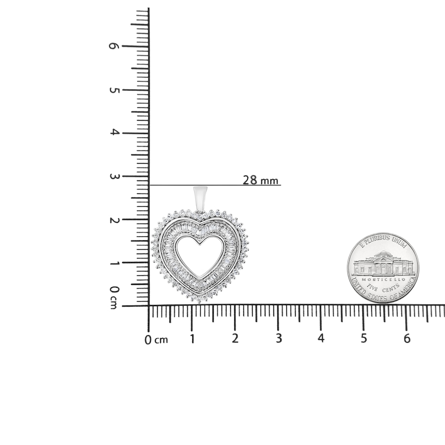Image 990502_ALTMORE4.jpg, Product 990-502 / Price $1,919.00, .925 Sterling Silver 1.0 Ctw Diamond Shadow Open Heart Halo 18" Pendant Necklace (I-J Color, I1-I2 Clarity) from Haus of Brilliance on TSC.ca's Jewellery department