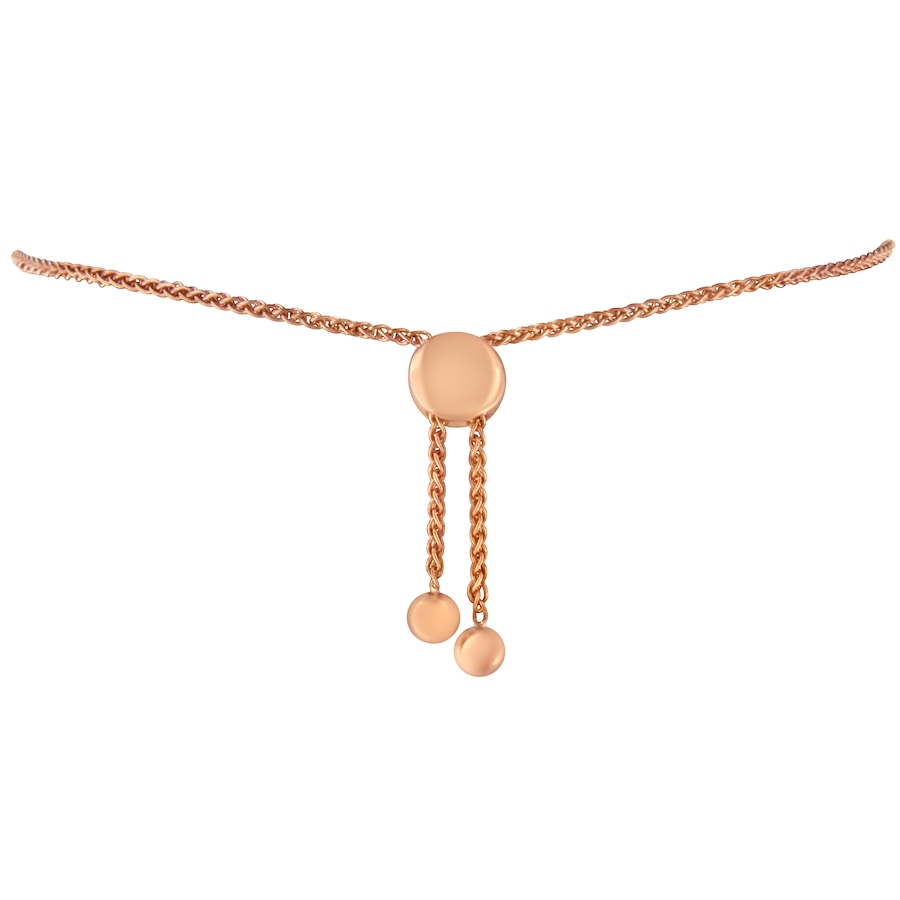 Image 990516_ALTMORE4.jpg, Product 990-516 / Price $878.00, 10K Rose Gold over .925 Sterling Silver 1/10 Cttw Round-Cut Diamond Heart Link Adjustable Bolo Bracelet (H-I Color, I2-I3 Clarity) - 6"-9" Adjustable from Haus of Brilliance on TSC.ca's Jewellery department