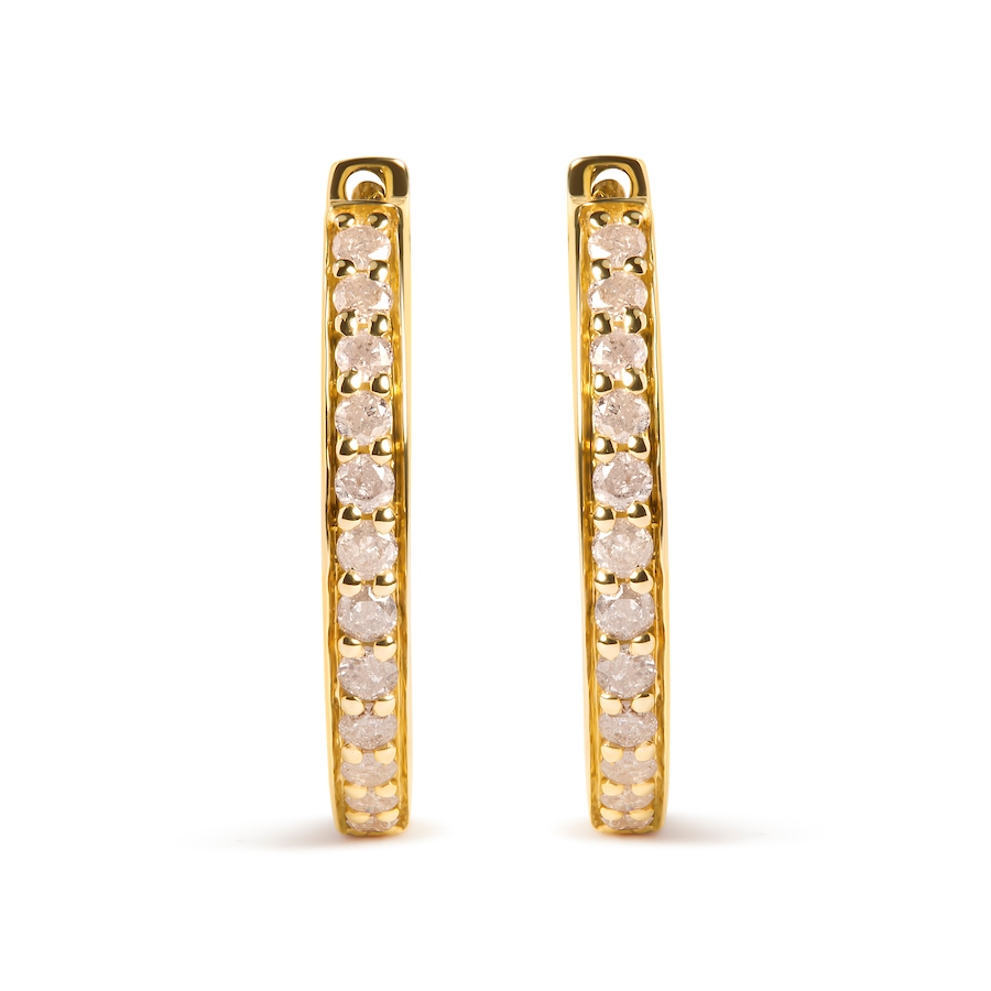 Image 990518.jpg, Product 990-518 / Price $2,738.00, 10K Yellow Gold 1/2 Cttw Round-Cut Diamond Hoop Earrings (I-J Color, I2-I3 Clarity) from Haus of Brilliance on TSC.ca's Jewellery department