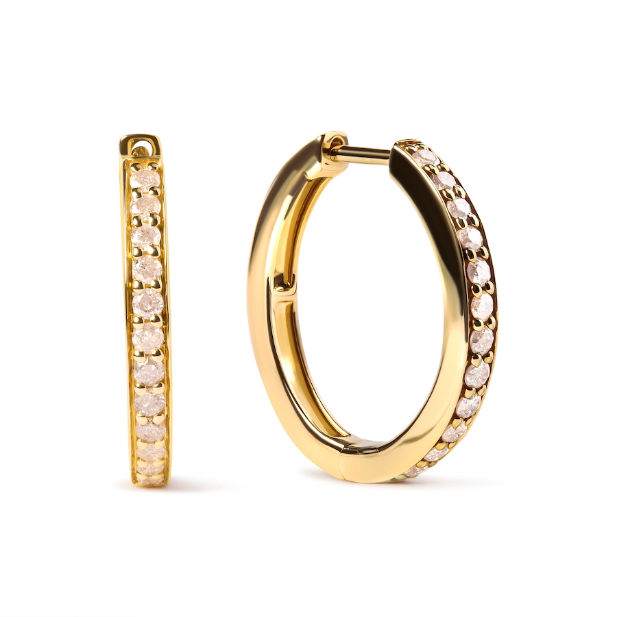 Image 990518_ALTMORE1.jpg, Product 990-518 / Price $2,738.00, 10K Yellow Gold 1/2 Cttw Round-Cut Diamond Hoop Earrings (I-J Color, I2-I3 Clarity) from Haus of Brilliance on TSC.ca's Jewellery department