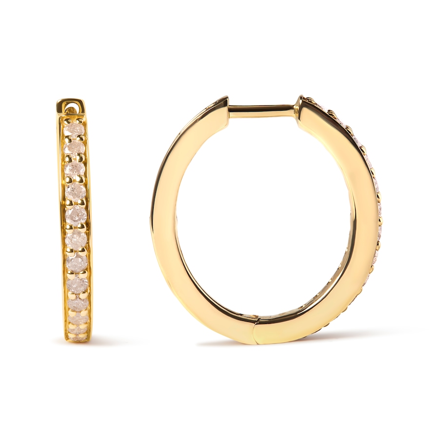Image 990518_ALTMORE2.jpg, Product 990-518 / Price $2,738.00, 10K Yellow Gold 1/2 Cttw Round-Cut Diamond Hoop Earrings (I-J Color, I2-I3 Clarity) from Haus of Brilliance on TSC.ca's Jewellery department