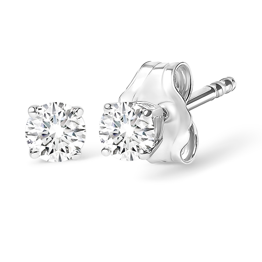 Image 990519_ALTMORE1.jpg, Product 990-519 / Price $6,260.00, 14K White Gold 1.00 Cttw Round Brilliant-Cut Near Colorless Diamond Classic 4-Prong Stud Earrings (H-I Color, I1-I2 Clarity) from Haus of Brilliance on TSC.ca's Jewellery department