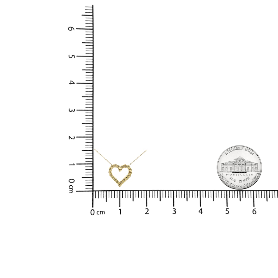 Image 990525_ALTMORE4.jpg, Product 990-525 / Price $656.00, 10K Yellow Gold Flashed .925 Sterling Silver 1/2 Cttw Champagne Diamond Miracle Plate Heart Pendant Necklace (K-L Color, I1-I2 Clarity) - 18" from Haus of Brilliance on TSC.ca's Jewellery department