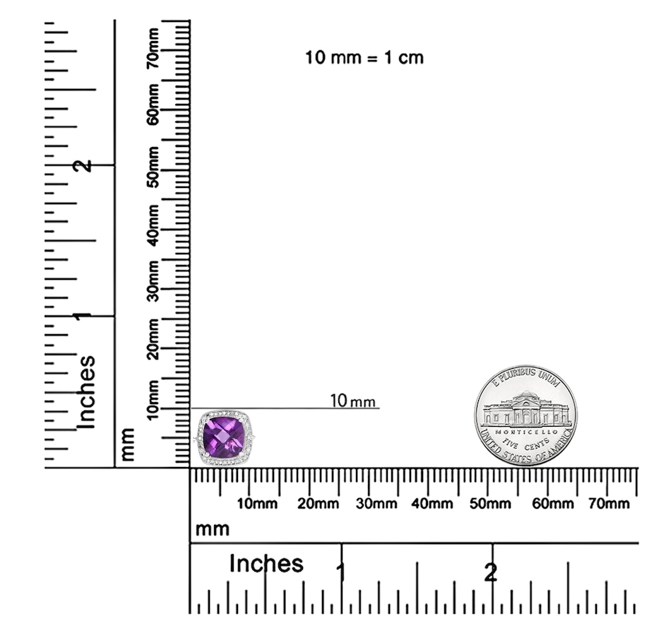 Image 990528_ALTMORE4.jpg, Product 990-528 / Price $1,800.00, .925 Sterling Silver 10mm Cushion Cut Amethyst Gemstone and Diamond Accent Lariat 4”-10” Adjustable Bolo Bracelet (H-I Color, SI1-SI2 Clarity) from Haus of Brilliance on TSC.ca's Jewellery department