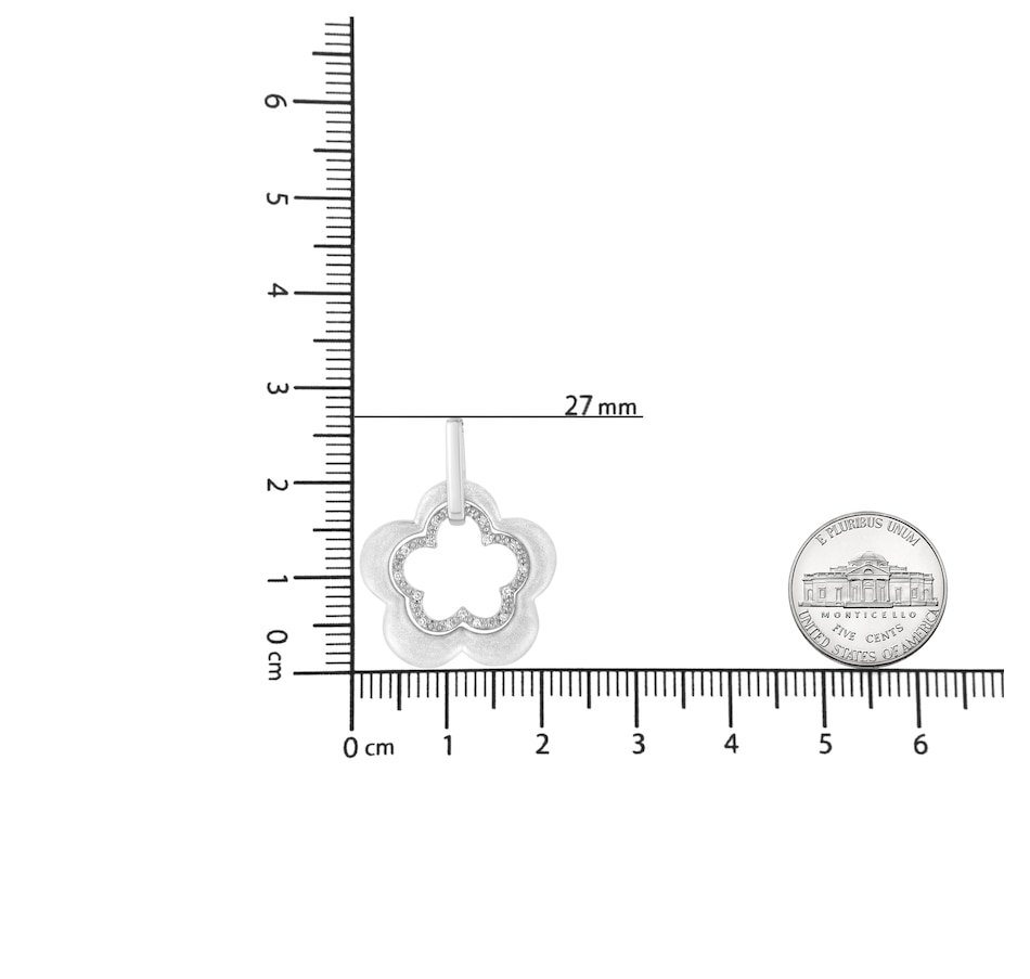 Image 990536_ALTMORE4.jpg, Product 990-536 / Price $855.00, Matte Finished .925 Sterling Silver Diamond Accent Double Flower Shape 18" Satin Finished Pendant Necklace (I-J Color, I1-I2 Clarity) from Haus of Brilliance on TSC.ca's Jewellery department