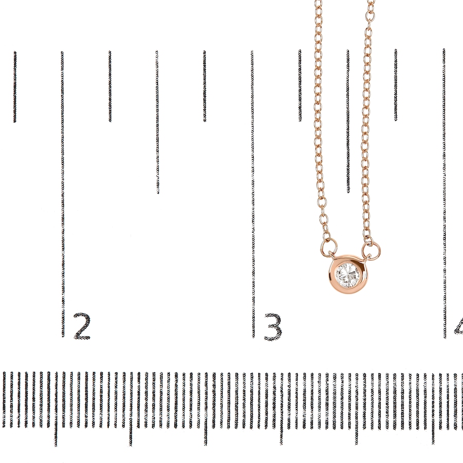 Image 990541_ALTMORE5.jpg, Product 990-541 / Price $1,381.00, 10K Rose Gold 1/5 Carat Round Brilliant-Cut Diamond Modern Bezel-Set Solitaire 16"-18" Pendant Necklace (H-I Color, SI2-I1 Clarity) from Haus of Brilliance on TSC.ca's Jewellery department