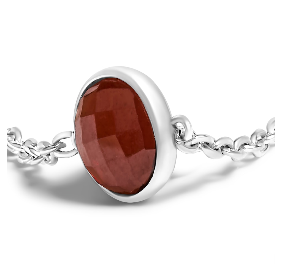 Image 990545_ALTMORE2.jpg, Product 990-545 / Price $582.00, .925 Sterling Silver Bezel Set Red Garnet 5 Station Adjustable Bolo Bracelet from Haus of Brilliance on TSC.ca's Jewellery department
