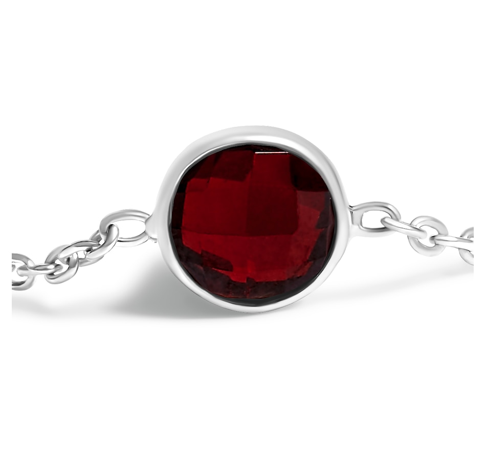 Image 990545_ALTMORE3.jpg, Product 990-545 / Price $582.00, .925 Sterling Silver Bezel Set Red Garnet 5 Station Adjustable Bolo Bracelet from Haus of Brilliance on TSC.ca's Jewellery department