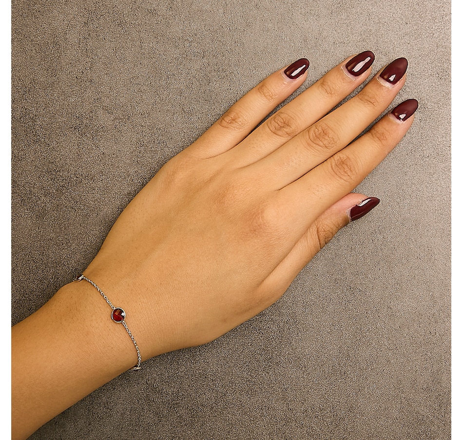 Image 990545_ALTMORE4.jpg, Product 990-545 / Price $582.00, .925 Sterling Silver Bezel Set Red Garnet 5 Station Adjustable Bolo Bracelet from Haus of Brilliance on TSC.ca's Jewellery department