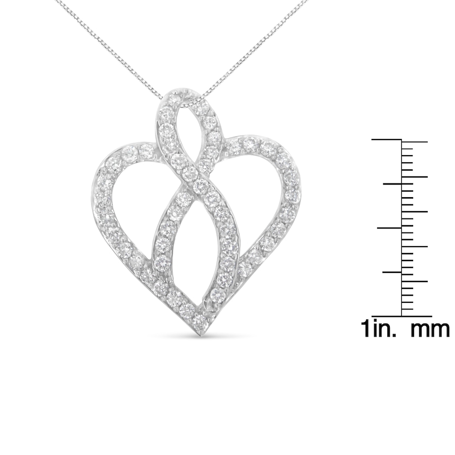 Image 990547_ALTMORE4.jpg, Product 990-547 / Price $7,187.00, 14KT White Gold 1 cttw Diamond Heart Ribbon Pendant Necklace (H-I, I1-I2) from Haus of Brilliance on TSC.ca's Jewellery department