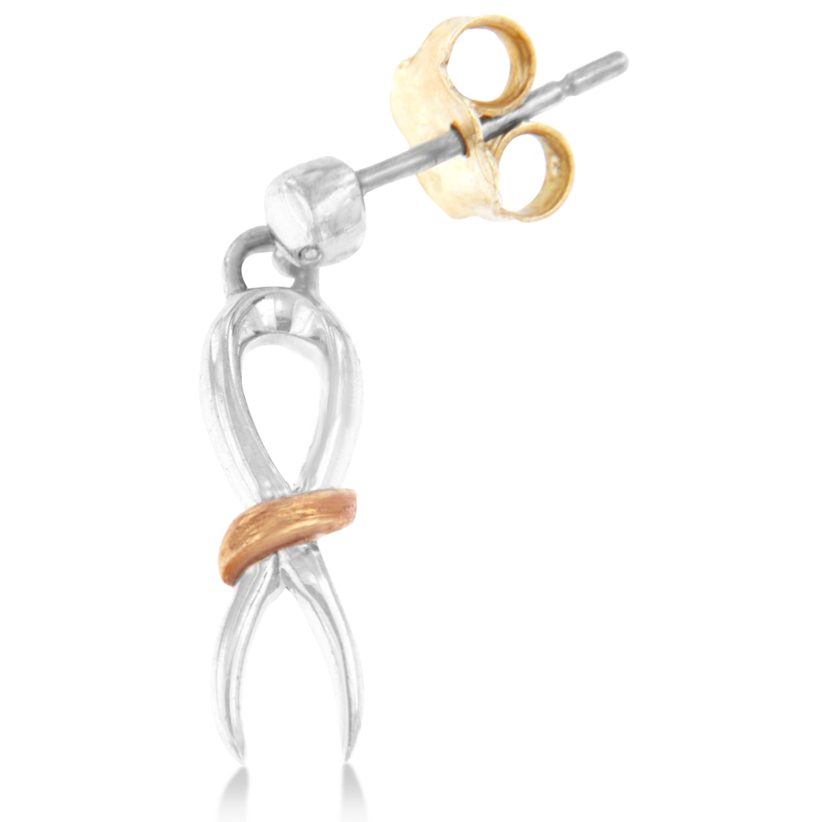 Image 990548_ALTMORE2.jpg, Product 990-548 / Price $454.00, 10K Two-Toned Gold Flash Plated .925 Sterling Silver Awareness Ribbon Dangle Earrings from Haus of Brilliance on TSC.ca's Jewellery department