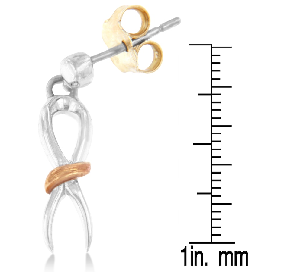 Image 990548_ALTMORE3.jpg, Product 990-548 / Price $454.00, 10K Two-Toned Gold Flash Plated .925 Sterling Silver Awareness Ribbon Dangle Earrings from Haus of Brilliance on TSC.ca's Jewellery department