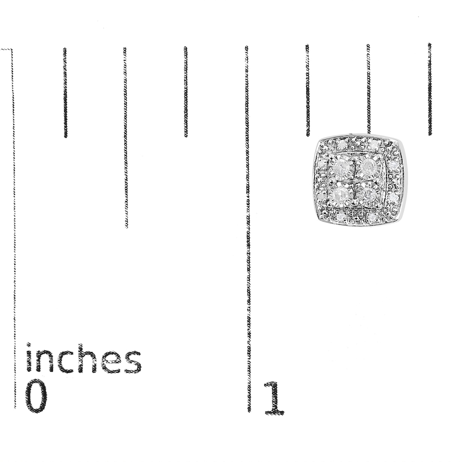 Image 990551_ALTMORE5.jpg, Product 990-551 / Price $457.00, .925 Sterling Silver 1/4 cttw Round Cut Diamond Square Shape Milgrain Stud Earrings (I-J Color, I3 Clarity) from Haus of Brilliance on TSC.ca's Jewellery department