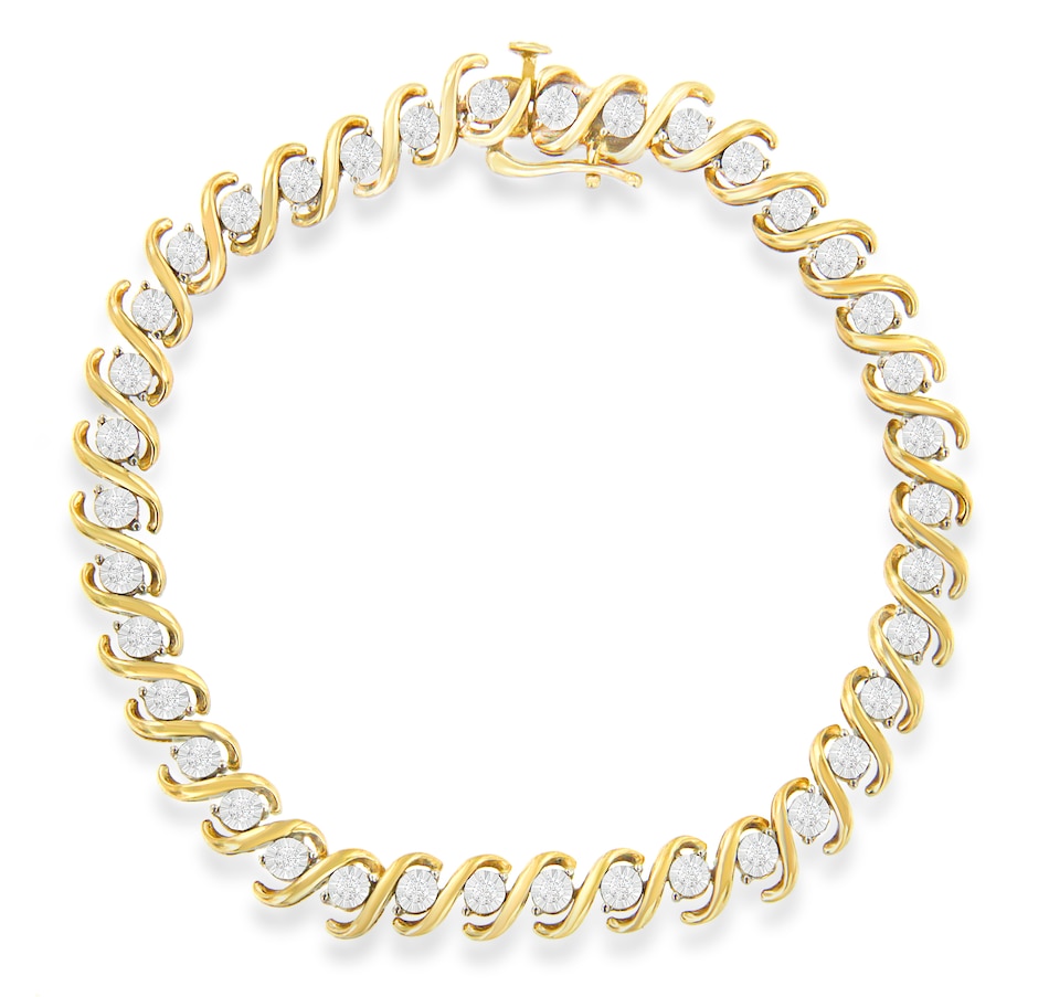Image 990556.jpg, Product 990-556 / Price $1,849.00, Yellow Plated Sterling Silver Round-Cut Diamond Bracelet (0.5 cttw, H-I Color, I2-I3 Clarity) from Haus of Brilliance on TSC.ca's Jewellery department
