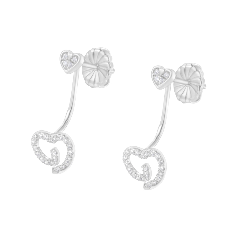 Image 990557_ALTMORE3.jpg, Product 990-557 / Price $667.00, .925 Sterling Silver 1/4 Cttw Diamond Swirl Heart Front/Back Earrings (I-J Color, I2-I3 Clarity) from Haus of Brilliance on TSC.ca's Jewellery department