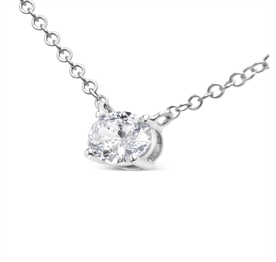 Image 990564_ALTMORE1.jpg, Product 990-564 / Price $3,440.00, 14K White Gold 1/2 Cttw Lab Grown Oval Shape Solitaire Diamond East West 18" Pendant Necklace (E-F Color, VS1-VS2 Clarity) from Haus of Brilliance on TSC.ca's Jewellery department