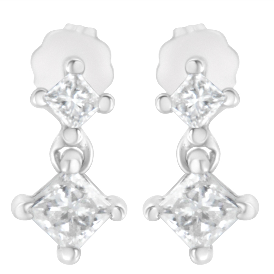 Image 990570_ALTMORE1.jpg, Product 990-570 / Price $8,670.00, 14K White Gold 3/4 cttw Double Diamond Princess-Cut Stud Earrings (I-J Clarity, I2-I3 Color) from Haus of Brilliance on TSC.ca's Jewellery department